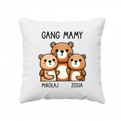 Gang mamy - dwoje dzieci - poduszka na prezent - produkt personalizowany