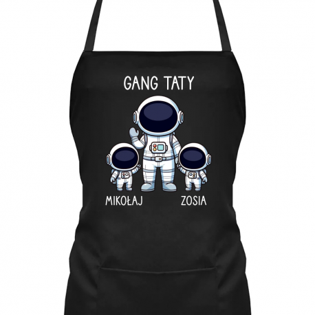 Gang taty - dwójka dzieci - fartuch na prezent - produkt personalizowany