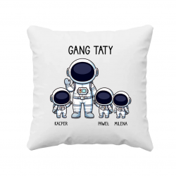 Gang taty - troje dzieci - poduszka na prezent - produkt personalizowany