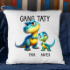 Gang taty (dinozaury) - jedno dziecko - poduszka na prezent - produkt personalizowany