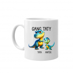 Gang taty (dinozaury) - jedno dziecko - kubek na prezent - produkt personalizowany