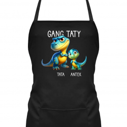 Gang taty (dinozaury) - jedno dziecko - fartuch na prezent - produkt personalizowany