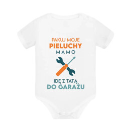 Pakuj moje pieluchy mamo, idę z tatą do garażu - body dziecięce na prezent