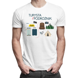 Lista różnic - podróżnik a turysta - męska koszulka z nadrukiem