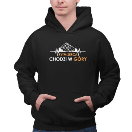 Rytm serca chodzi w góry  - męska bluza na prezent