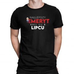 Najlepszy emeryt rodzi się w Lipcu - męska koszulka na prezent