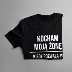 Kocham moją żonę (piłka nożna) - męska koszulka z nadrukiem