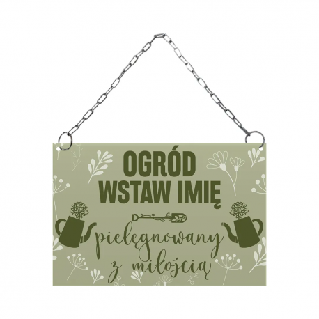 Ogród pielęgnowany z miłością - blacha aluminiowa na prezent - produkt personalizowany