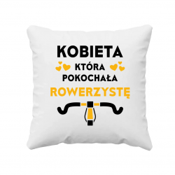 Kobieta, która pokochała rowerzystę - poduszka na prezent