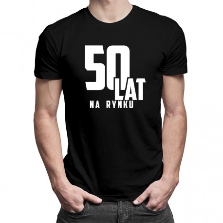 50 lat na rynku - męska koszulka z nadrukiem
