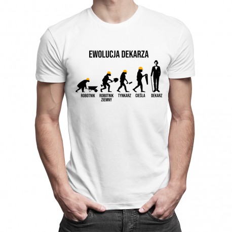 Ewolucja dekarza - męska koszulka z nadrukiem