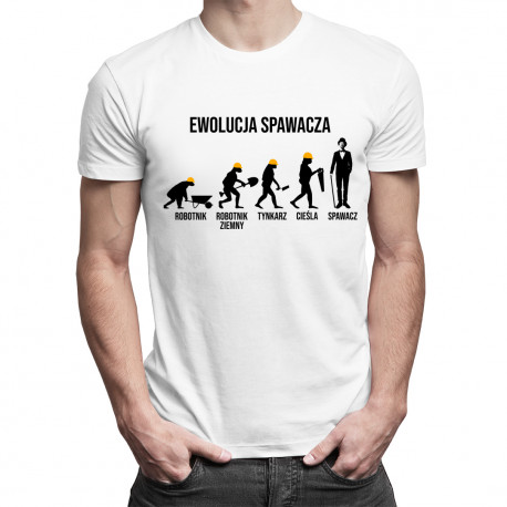 Ewolucja spawacza - męska koszulka z nadrukiem