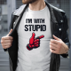 I'm with stupid - męska koszulka na prezent dla fanów deadpool