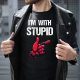 I'm with stupid - męska koszulka na prezent dla fanów deadpool