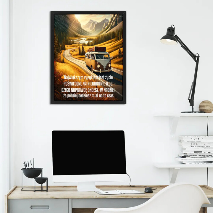 Duży plakat w ramce z motywem podróży