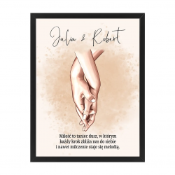 Miłość to taniec dusz - plakat w ramce na prezent dla pary - produkt personalizowany