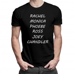 Rachel, Monica, Phoebe, Ross, Joey, Chandler - męska koszulka z nadrukiem