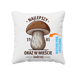 Najlepszy okaz w mieście - imię + rocznik - poduszka na prezent - produkt personalizowany