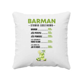 Barman - stawka godzinowa - poduszka na prezent