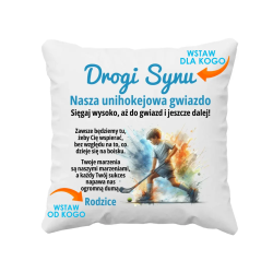 Drogi ..., moja (nasza) unihokejowa gwiazdo - poduszka na prezent - produkt personalizowany