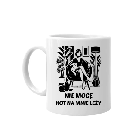 Nie mogę, kot na mnie leży - kobieta - kubek na prezent