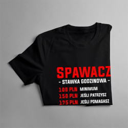 Spawacz - stawka godzinowa - męska koszulka z nadrukiem
