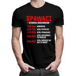 Spawacz - stawka godzinowa - męska koszulka z nadrukiem