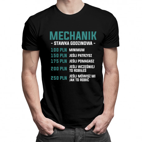 Mechanik - stawka godzinowa - męska koszulka z nadrukiem
