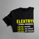 Elektryk - stawka godzinowa - męska koszulka z nadrukiem
