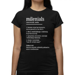 Milenials - definicja słownikowa - damska koszulka na prezent