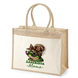 Żajebista Mama v2 - Torba z juty na prezent