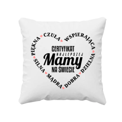 Certyfikat najlepszej mamy na świecie v2 - poduszka na prezent