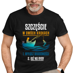 Szczęście w dwóch krokach - ryby - męska koszulka na prezent