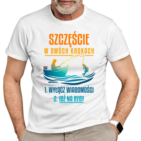 Szczęście w dwóch krokach - ryby - męska koszulka na prezent