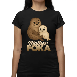 Mother foka - damska koszulka na prezent