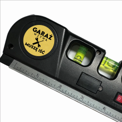 Garaż wzywa, muszę iść  - poziomica laserowa z miarką i grawerem