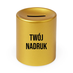 Złota skarbonka z własnym nadrukiem