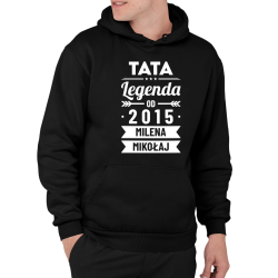 Tata Legenda od ... roku + imiona dzieci - męska bluza na prezent - produkt personalizowany