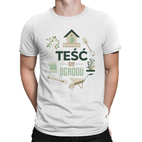 Teść Szef Ogrodu - męska koszulka na prezent