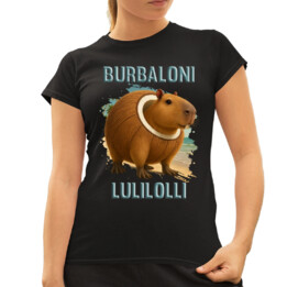 Burbaloni Lulilolli - Italian Brainrot - kapibara w kokosie - damska koszulka na prezent