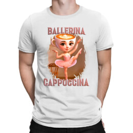 Ballerina Cappuccina V2 - Italian Brainrot - męska koszulka na prezent