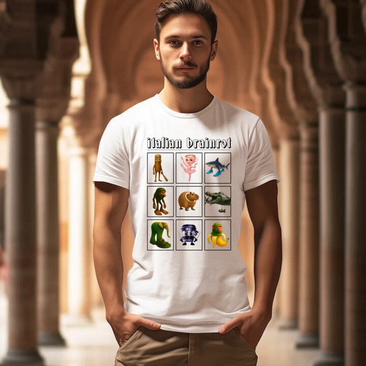 Italian Brainrot V3 - męska koszulka na prezent