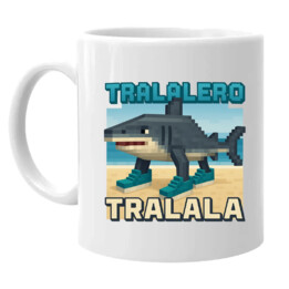 Tralalero Tralala - Italian Brainrot - rekin z butami  - kubek na prezent - dla fanów gry Minecraft
