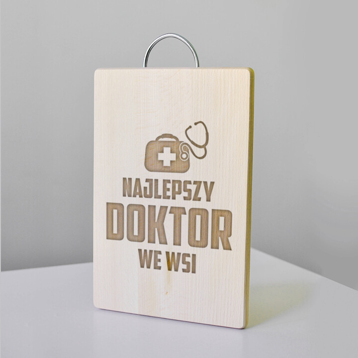 Najlepszy doktor we wsi - drewniana deska z grawerem