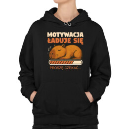 Motywacja ładuje się - proszę czekać - kapibara - damska bluza na prezent