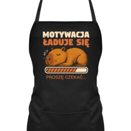 Motywacja ładuje się - proszę czekać - kapibara - fartuch na prezent