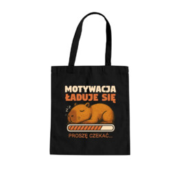 Motywacja ładuje się - proszę czekać - kapibara - torba na prezent