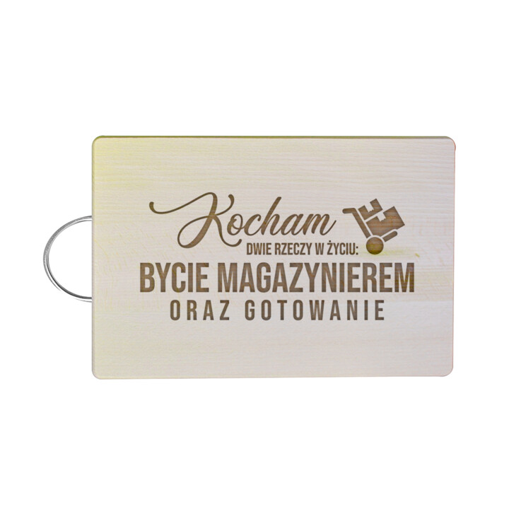 Kocham dwie rzeczy w życiu: bycie magazynierem i piwo - drewniana deska z grawerem