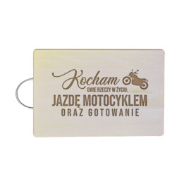 Kocham dwie rzeczy w życiu: jazdę motocyklem oraz gotowanie - drewniana deska z grawerem