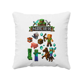Poduszka imienna dla fanów gry Minecraft - poduszka na prezent - produkt personalizowany